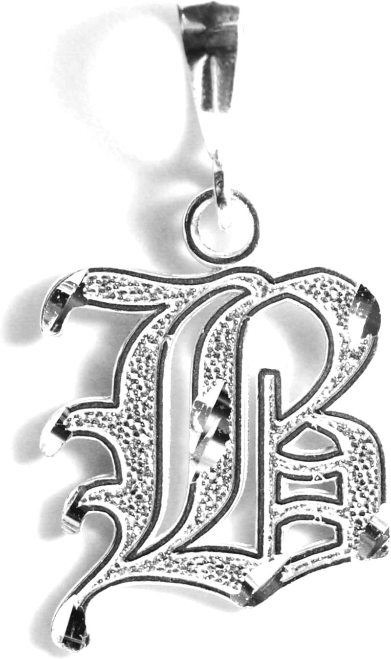 Deidreamers Personalized Gothic Old english Sterling Silver Initial A-Z Pendant. - Image 1